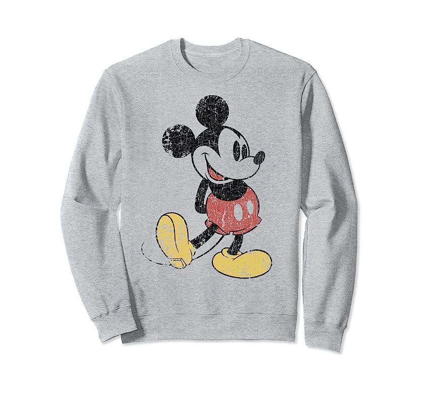 White out Mickey Mouse Sweatshirt | Amazon (US)