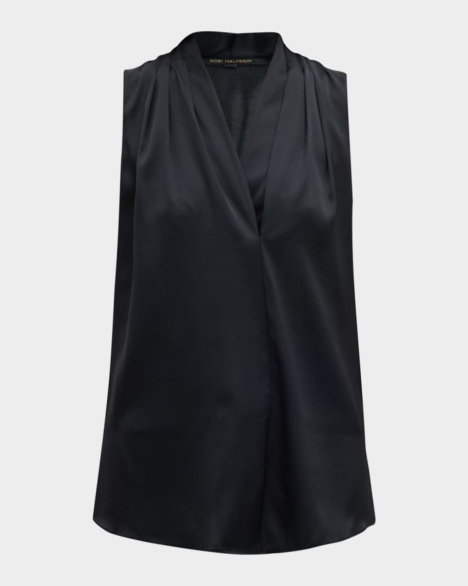 Kobi Halperin Mila Silk-Stretch Sleeveless Top | Neiman Marcus
