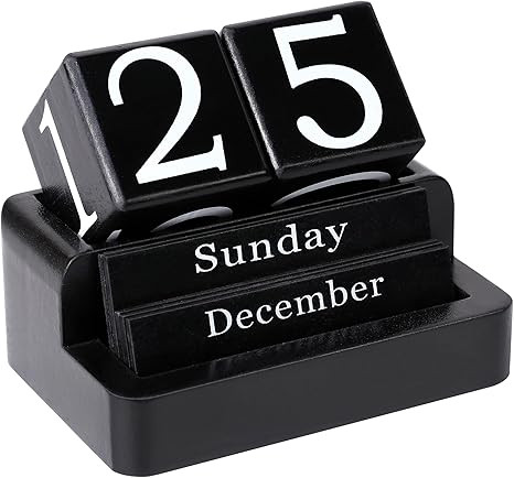 Wooden Block Calendar for Desk, Daily Desktop Perpetual Desk Calendar, Modern Farmhouse Aesthetic... | Amazon (US)