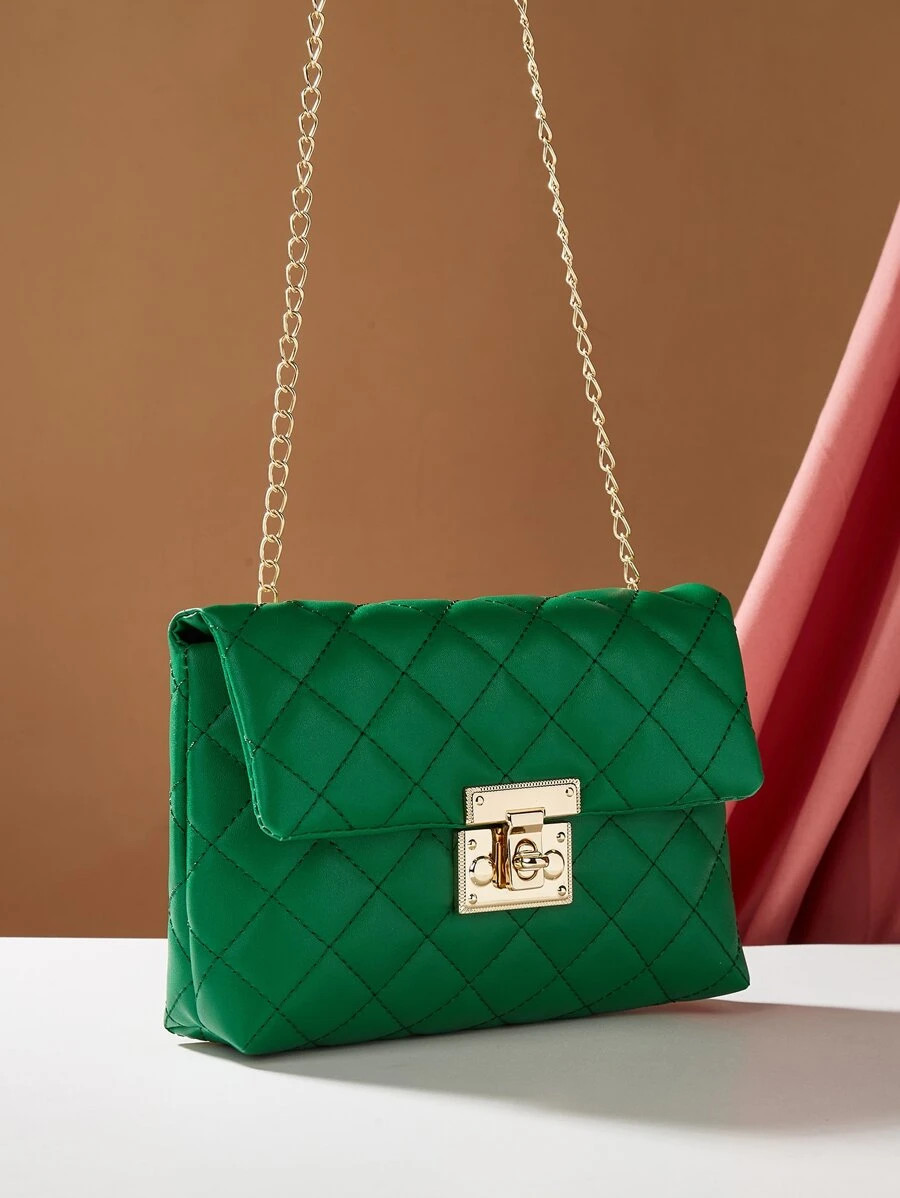 Quilted Crossbody Bag Fashionable Chain Clutch Bag Shoulder Bag Square Bag Satchel Bag Waterproof... | SHEIN