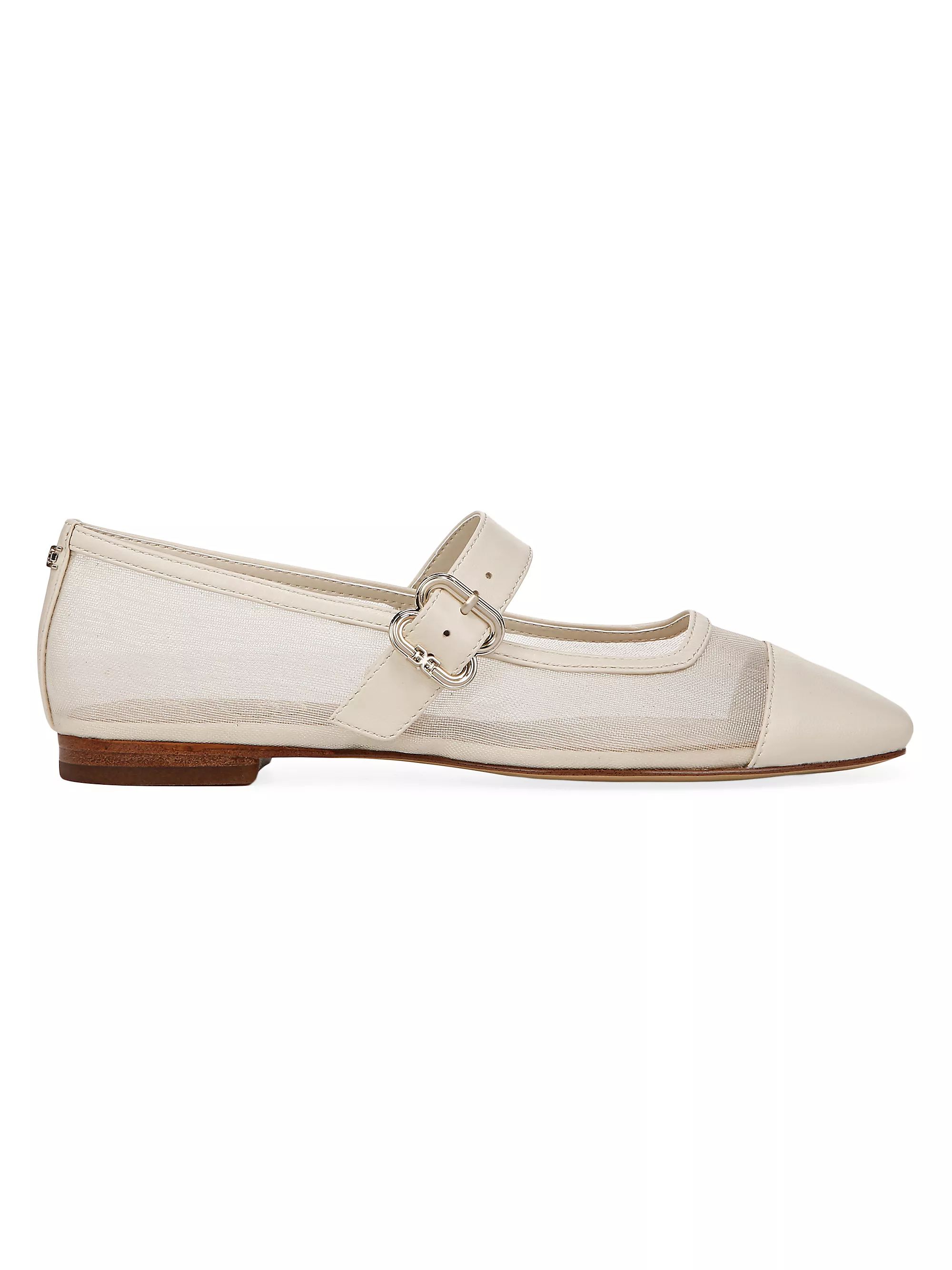 Miranda Leather & Mesh Mary Jane Flats | Saks Fifth Avenue