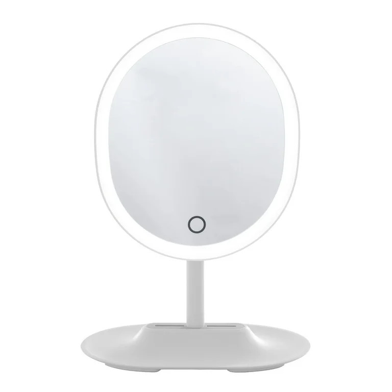 Thinkspace Beauty Round LED Lighted Countertop Mirror. Freestanding Mirror. 12" H x 7.5" W x 5.5"... | Walmart (US)