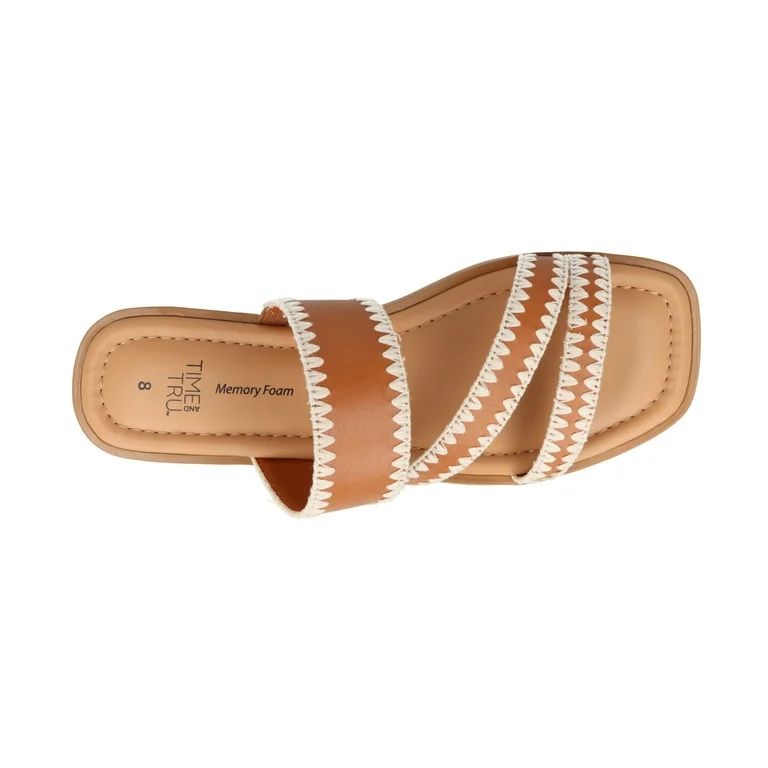 Time and Tru Women's Strappy Embroidered Sandals | Walmart (US)