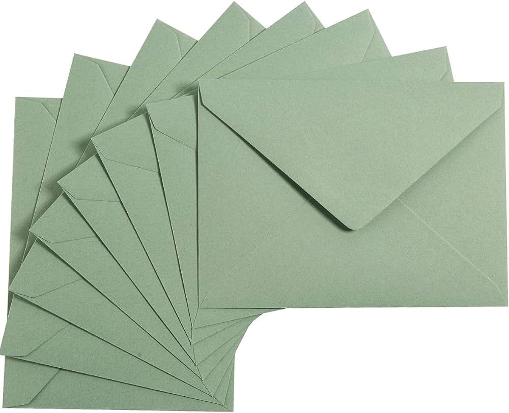 100 Pieces Sage-Green A7 Envelopes Greeting Card Envelopes 5.24 x 7.24 Inches for 5 x 7 Wedding I... | Amazon (US)