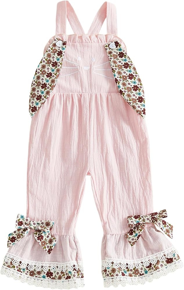 YINGISFITM 4th of July Toddler Girl Outfits USA Overalls Flag Sleeveless Bell Bottom Stars Jumpsu... | Amazon (US)