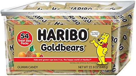 HARIBO Goldbears, Gummi Candy, 22.8 oz Tub (54 Packs) Assorted Flavors | Amazon (US)