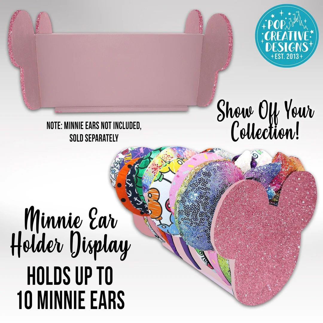 Rose Gold Glitter Minnie Ear Holder Display - Etsy | Etsy (US)