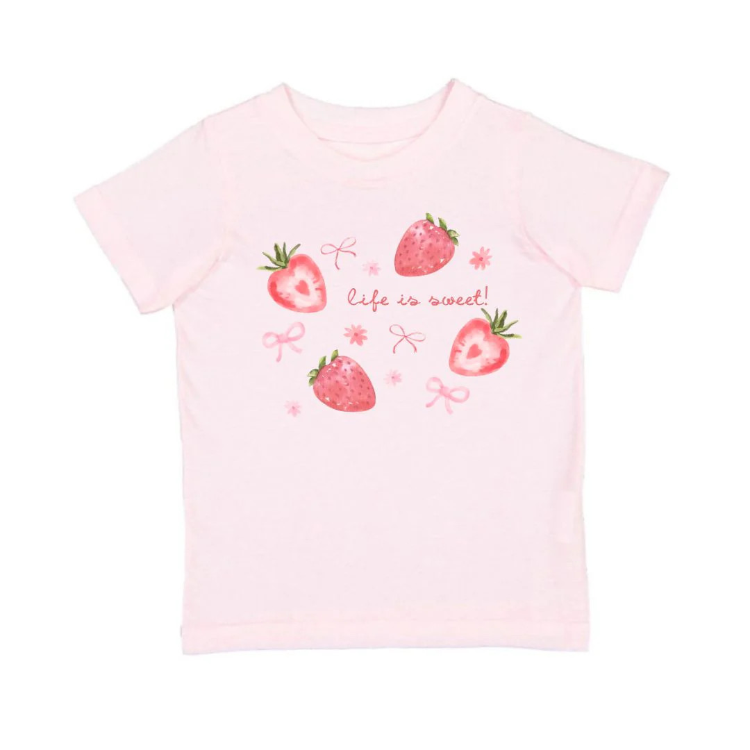 Life Is Sweet Strawberry Short Sleeve T-Shirt - Ballet | Sweet Wink