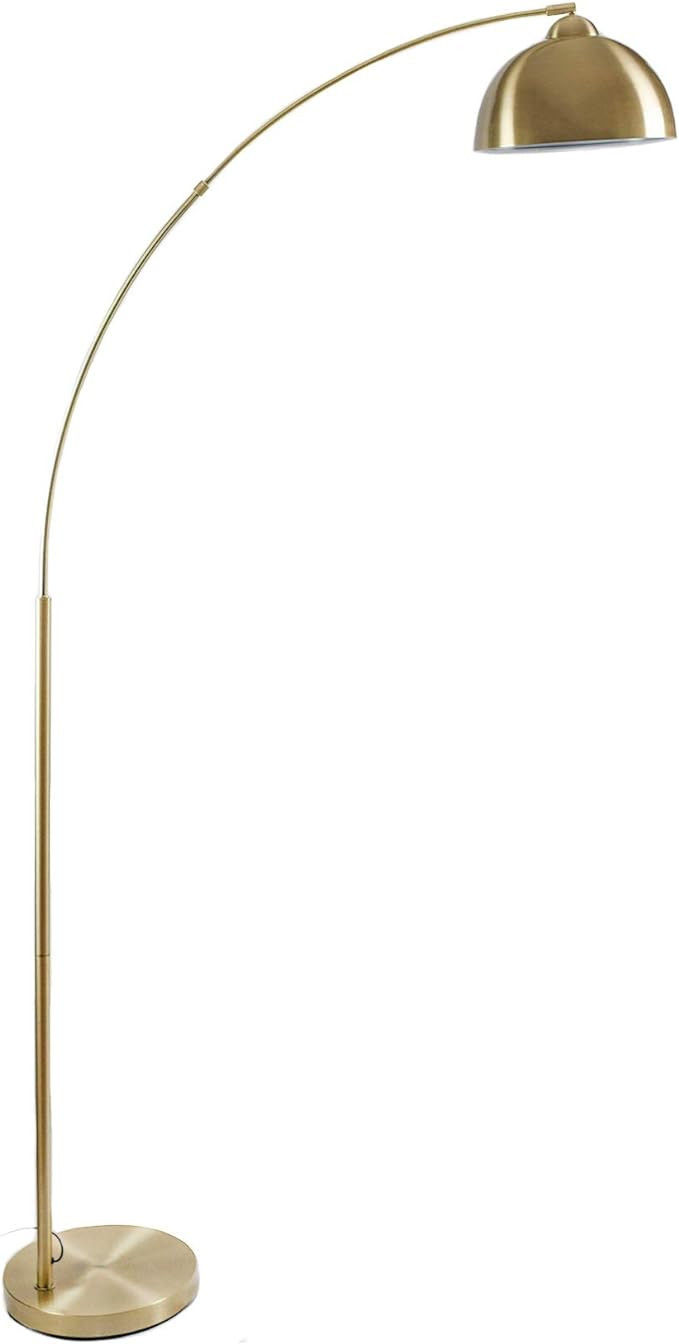 Amazon.com: Archiology Arc Floor Lamp, 79" Height Gold Brass Floor Lamp Curved, and Metal Dome Sh... | Amazon (US)