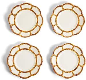 Two's Company Set of 4 Bamboo Touch Accent Plate | Amazon (US)