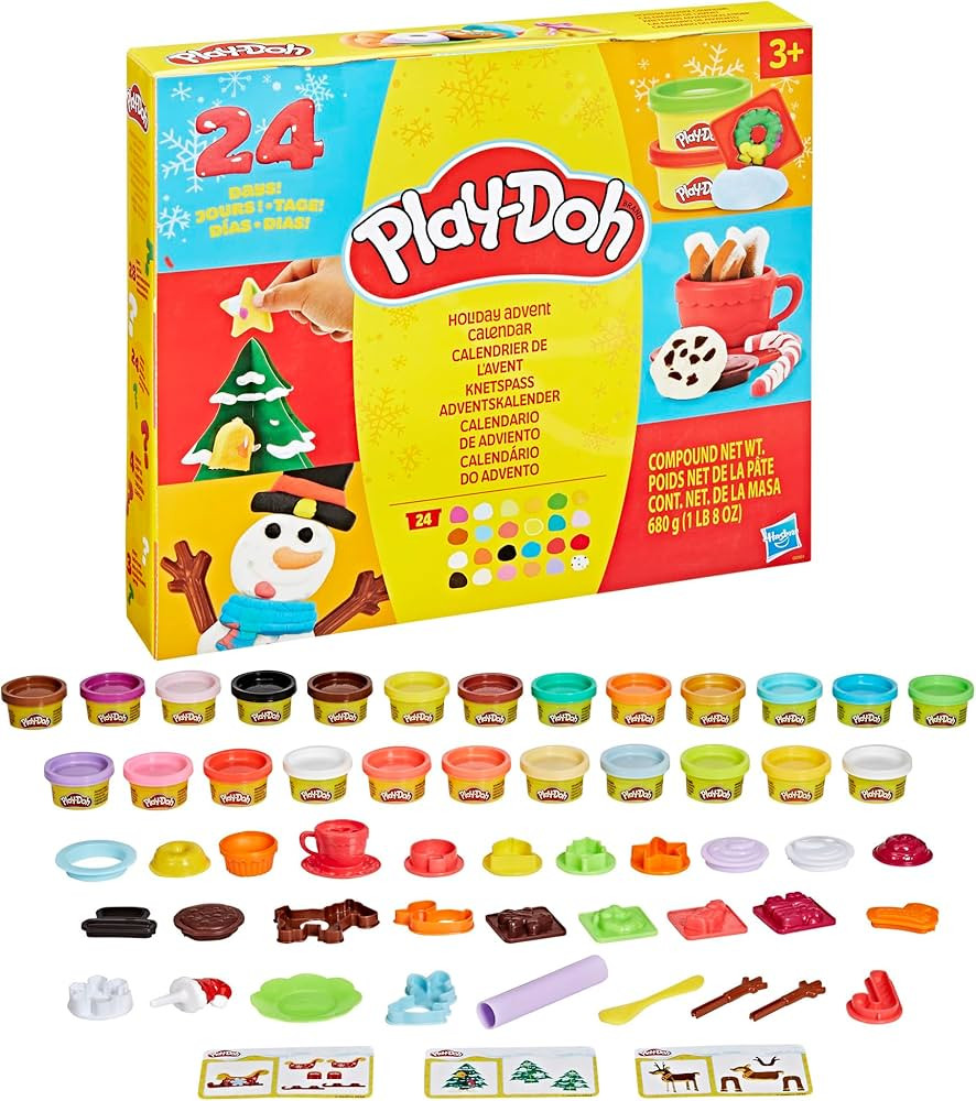Play-Doh Holiday Advent Calendar for Kids 3 and Up, 24 Day Countdown, Multiple Surprise Gifts Beh... | Amazon (US)
