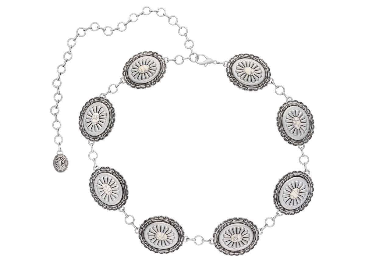 Axesoria West Concho and Stone Chain Belt | Pinto Ranch | Pinto Ranch