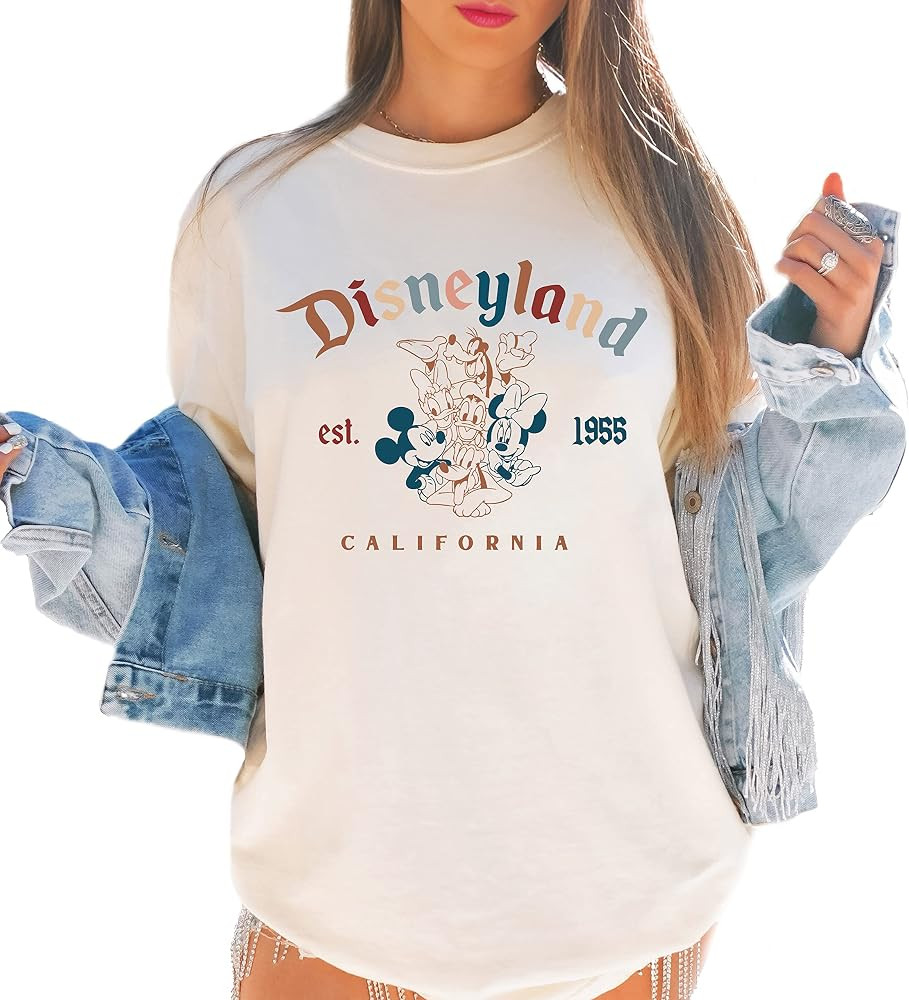Retro Mickey and Friends Shirt, Boho Retro Colors Tee, Magic Kingdom Family Vacation Shirt or Swe... | Amazon (US)