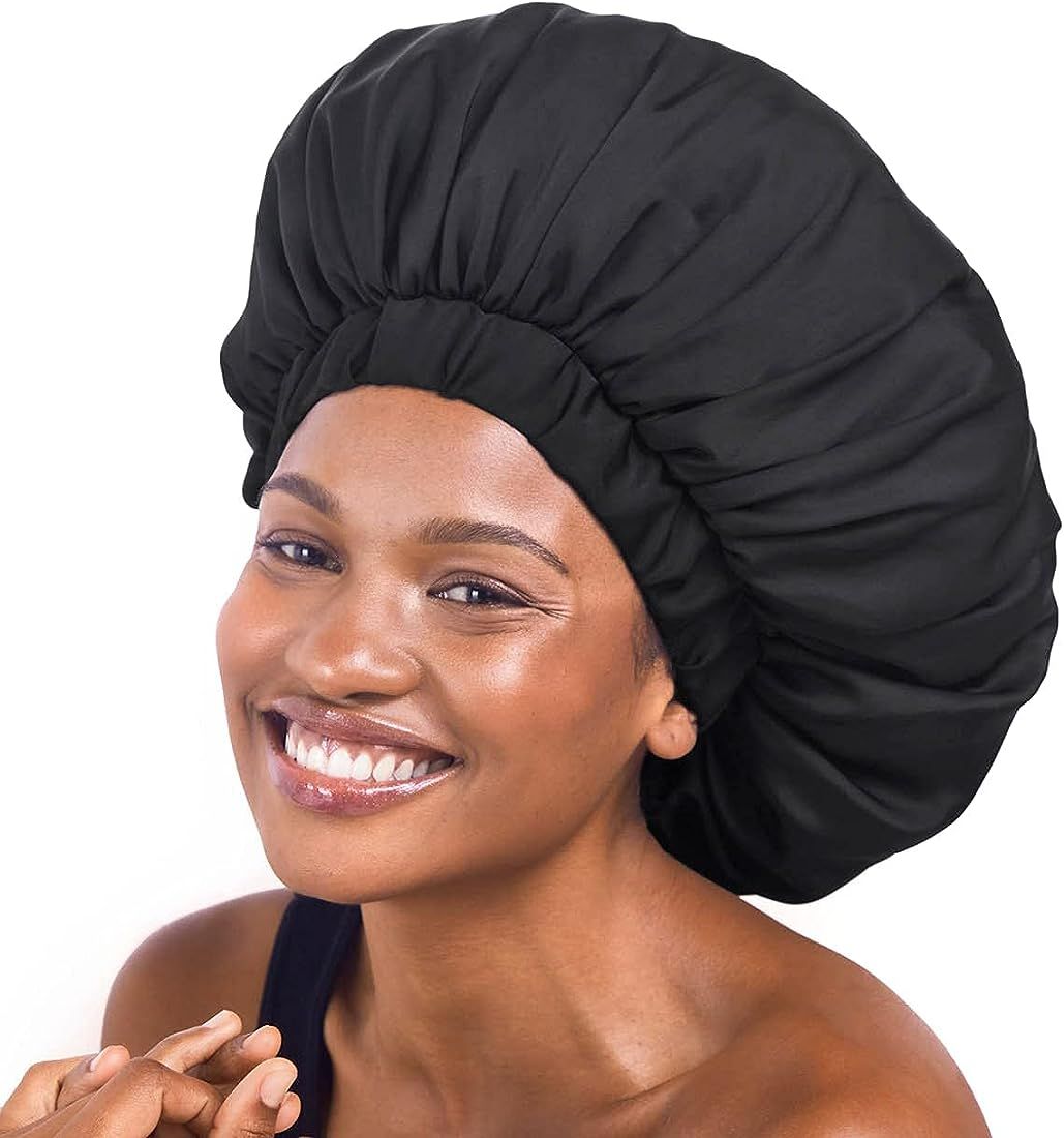 Kitsch XL Satin Bonnet for Sleeping - Jumbo Softer Than Silk Bonnet for Sleeping | Satin Hair Wra... | Amazon (US)