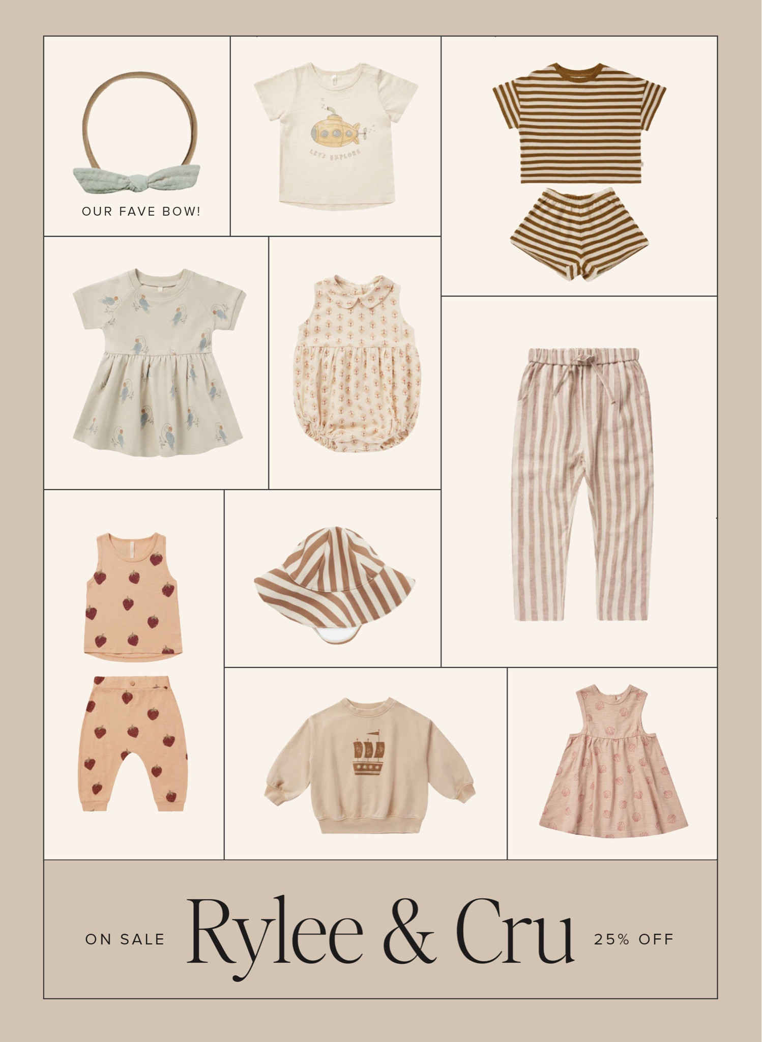 rylee & cru is 25% off sitewide! cutest kids patterns and sets, and our favorite stretchy bows 

#LTKKids #LTKSaleAlert #LTKBaby