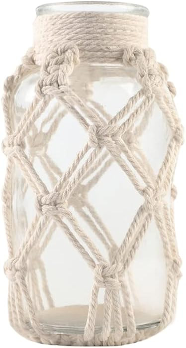 Flower Vases with Cotton Rope Cover Woven Glass Vase Decorative Flower Bottle for Dining Room/Bed... | Amazon (US)