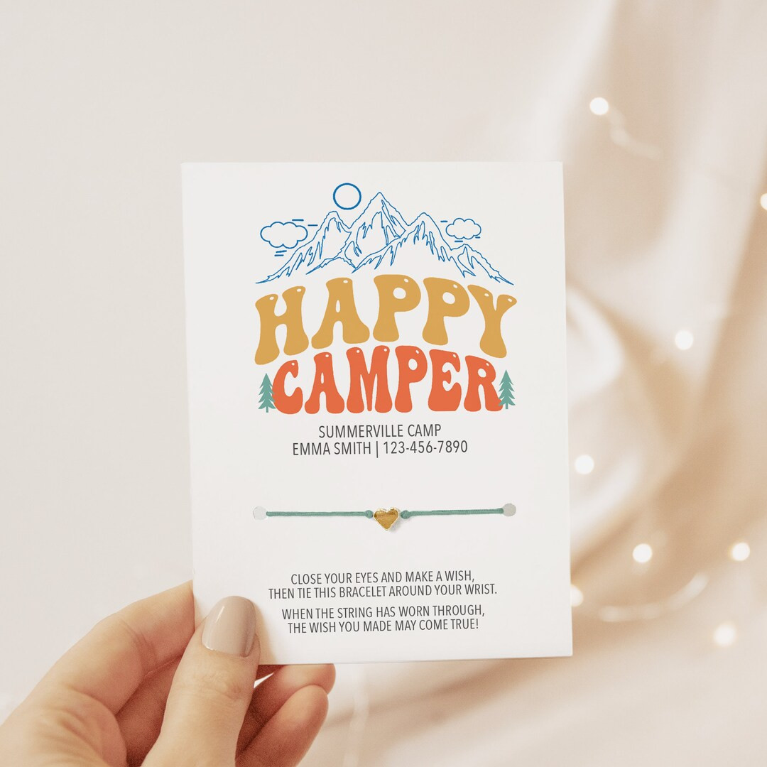 Make A Wish Bracelet Summer Camp Gifts, Happy Camper, Girls Camping Party Favors, Sleepaway Camp ... | Etsy (US)