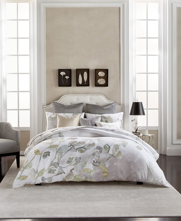 Botanical Leaf Duvet Cover, Queen | Macys (US)