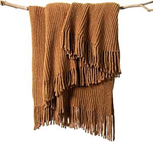 lifein Brown Throw Blanket for Couch-Soft Knitted Farmhouse Chenille Boho Throw,Cozy Knit Small L... | Amazon (US)