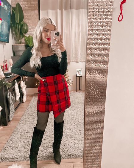 Christmas outfit 
Plaid skirt 
Winter tights 
Fleece tights 
Black boots 
Bodysuit 
Abercrombie 
Walmart finds 
Holiday outfit
Gift guide 
Winter outfit 
Gifts for her 


#LTKGiftGuide #LTKSeasonal #LTKHoliday