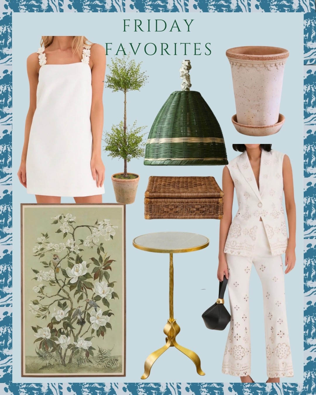 Friday Favorites ✨✨

Spring dress, lighting, art, planter 