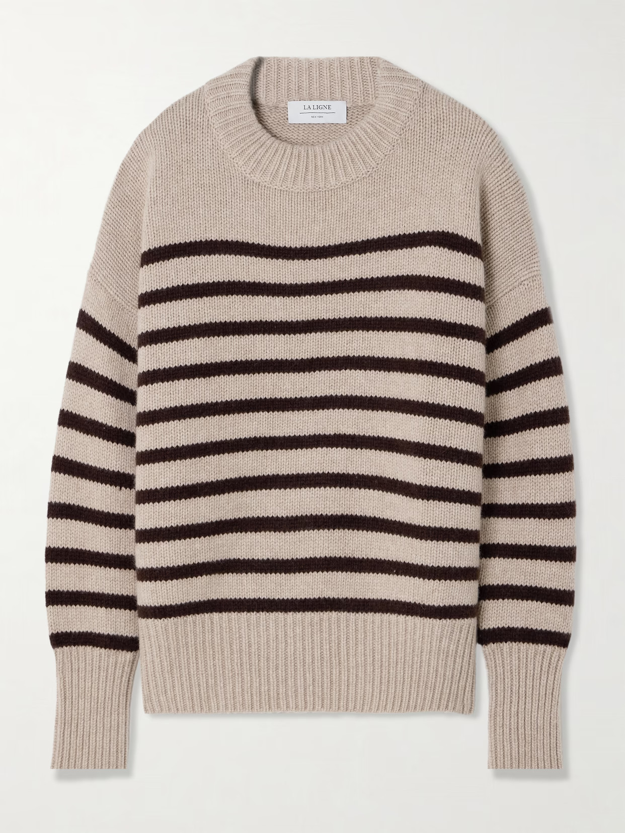 La Ligne - Marina Striped Wool And Cashmere-blend Sweater - Brown | NET-A-PORTER (US)