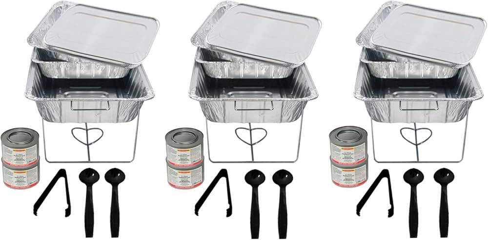 Party Essentials Party Serving Kit Chafing Dish Buffet Tray Food Warmer Set (Rack/pan/Fuel/Utensi... | Amazon (US)