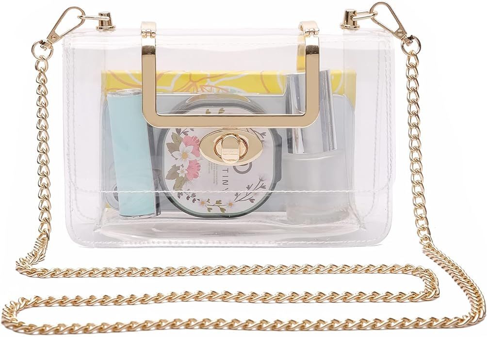 MOETYANG Transparent Clutch Clear Purse Crossbody Shoulder Bags Stadium Approved Bags | Amazon (US)