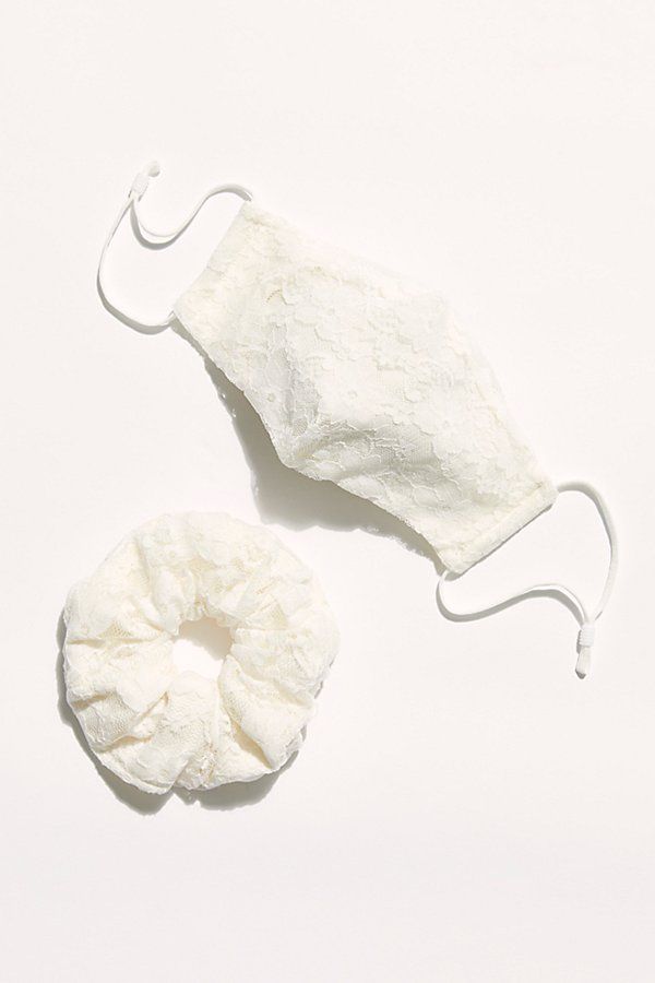 Lace Mask And Scrunchie Set by Free People, Ivory, One Size | Free People (Global - UK&FR Excluded)