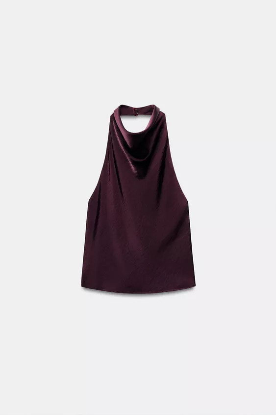 SATIN HALTER TOP | Zara UK
