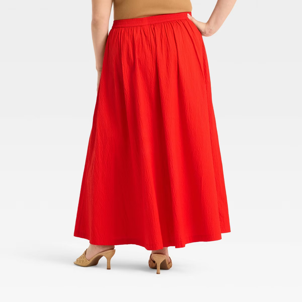 Women's Maxi Picnic A-Line Skirt - A New Day™ Red XXL | Target