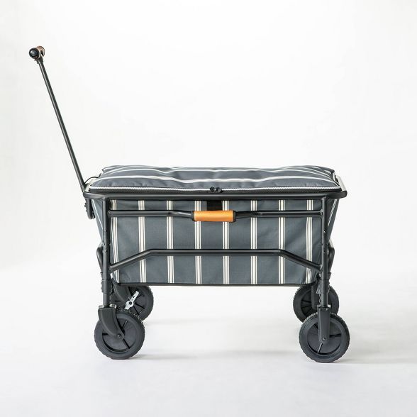 Woven Stripes Collapsible Utility Wagon Gray/White - Hearth & Hand™ with Magnolia | Target