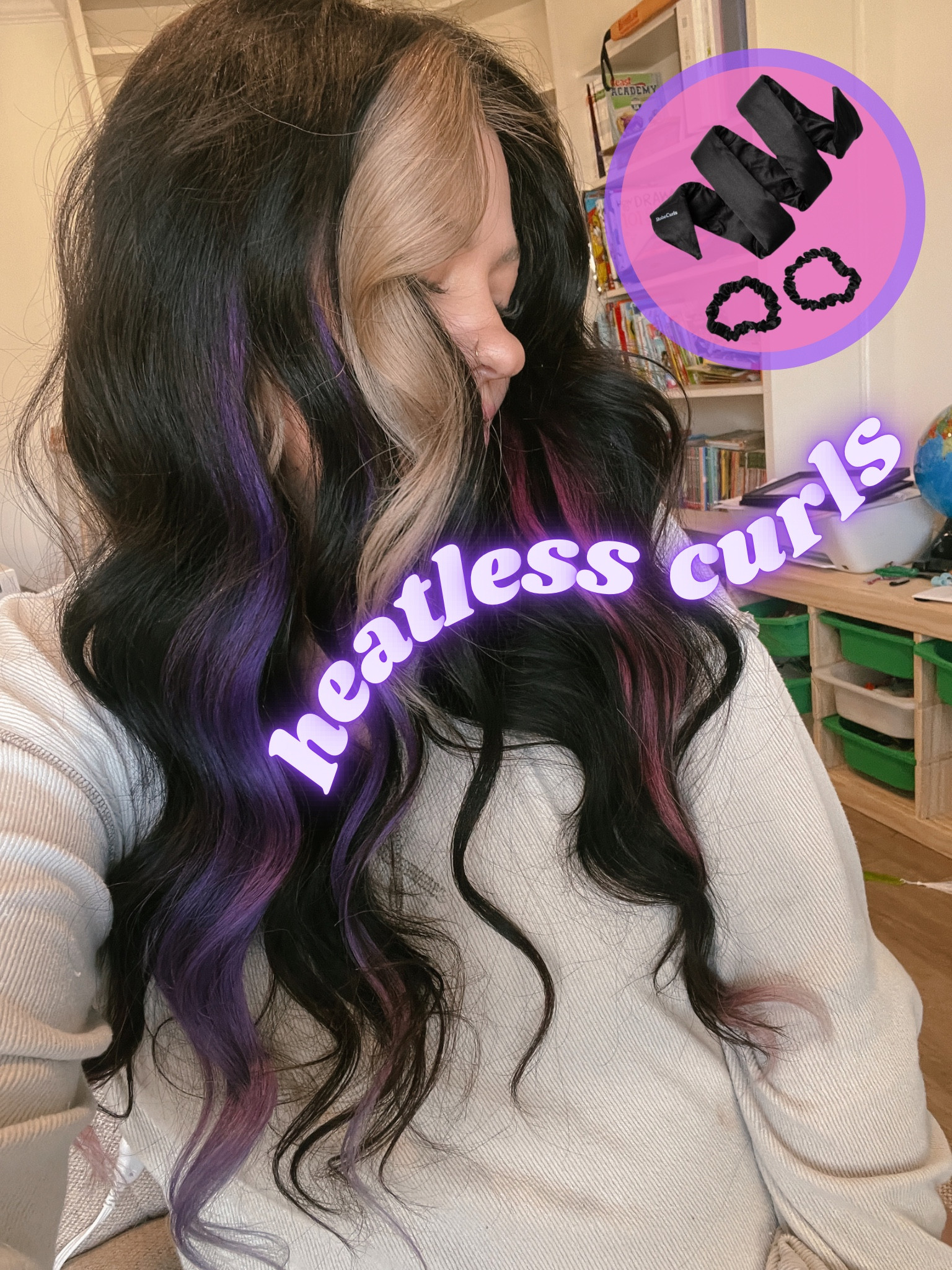 the most comfortable heatless curls headband! and the curls always turn out amazing 💜