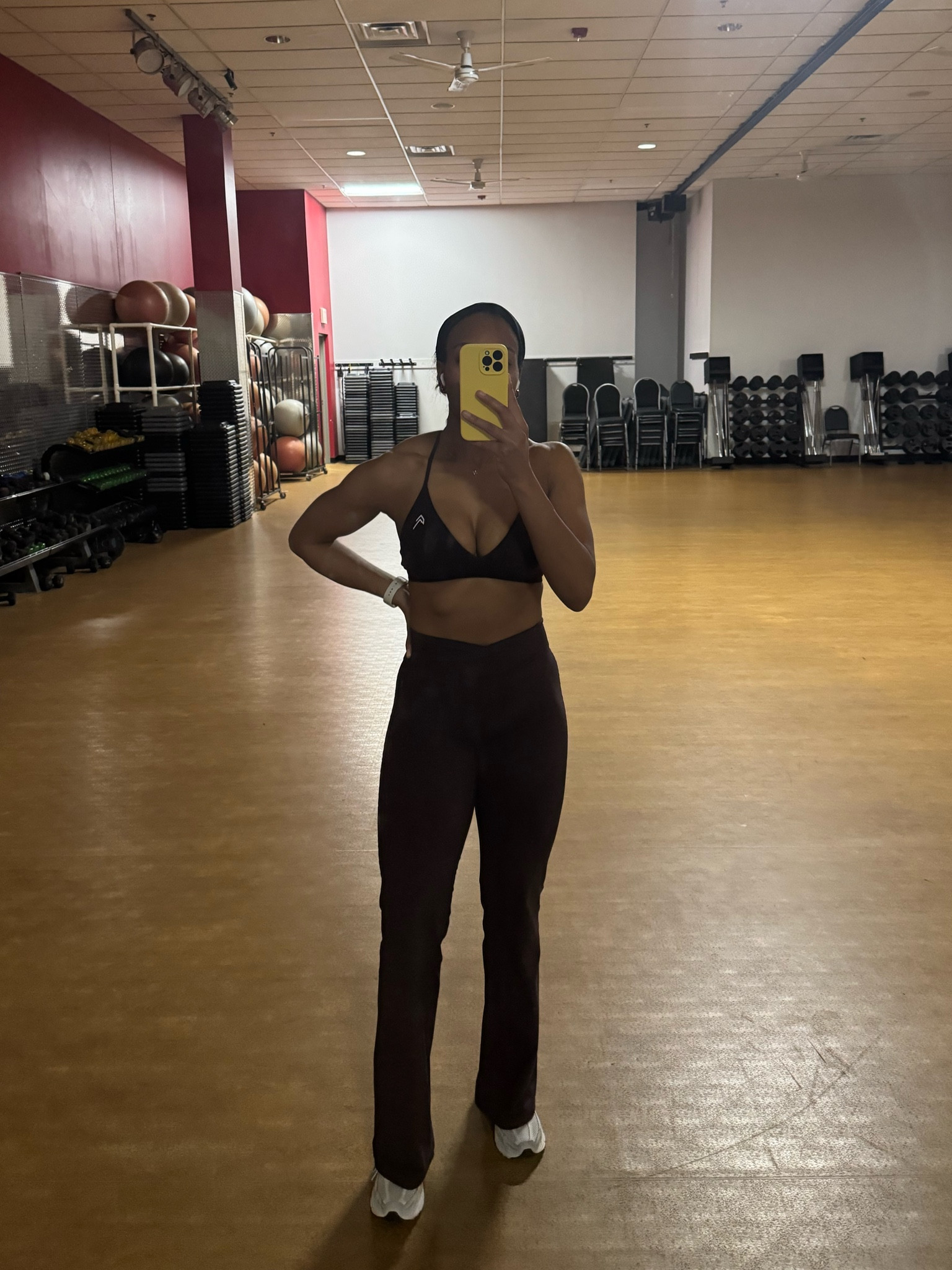 Gym fit (2/17) 

Sports bra and bottoms are size small but leggings are the tall inseam. 

#LTKFitness #LTKActive #LTKStyleTip