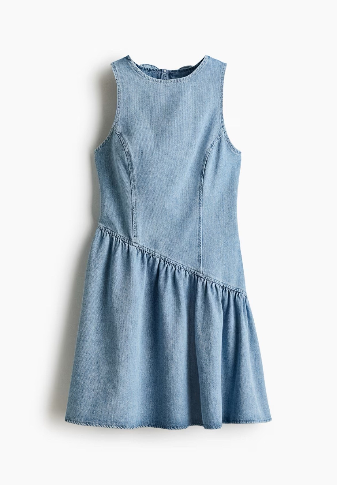 Denim ruffle hem dress 

#LTKSeasonal