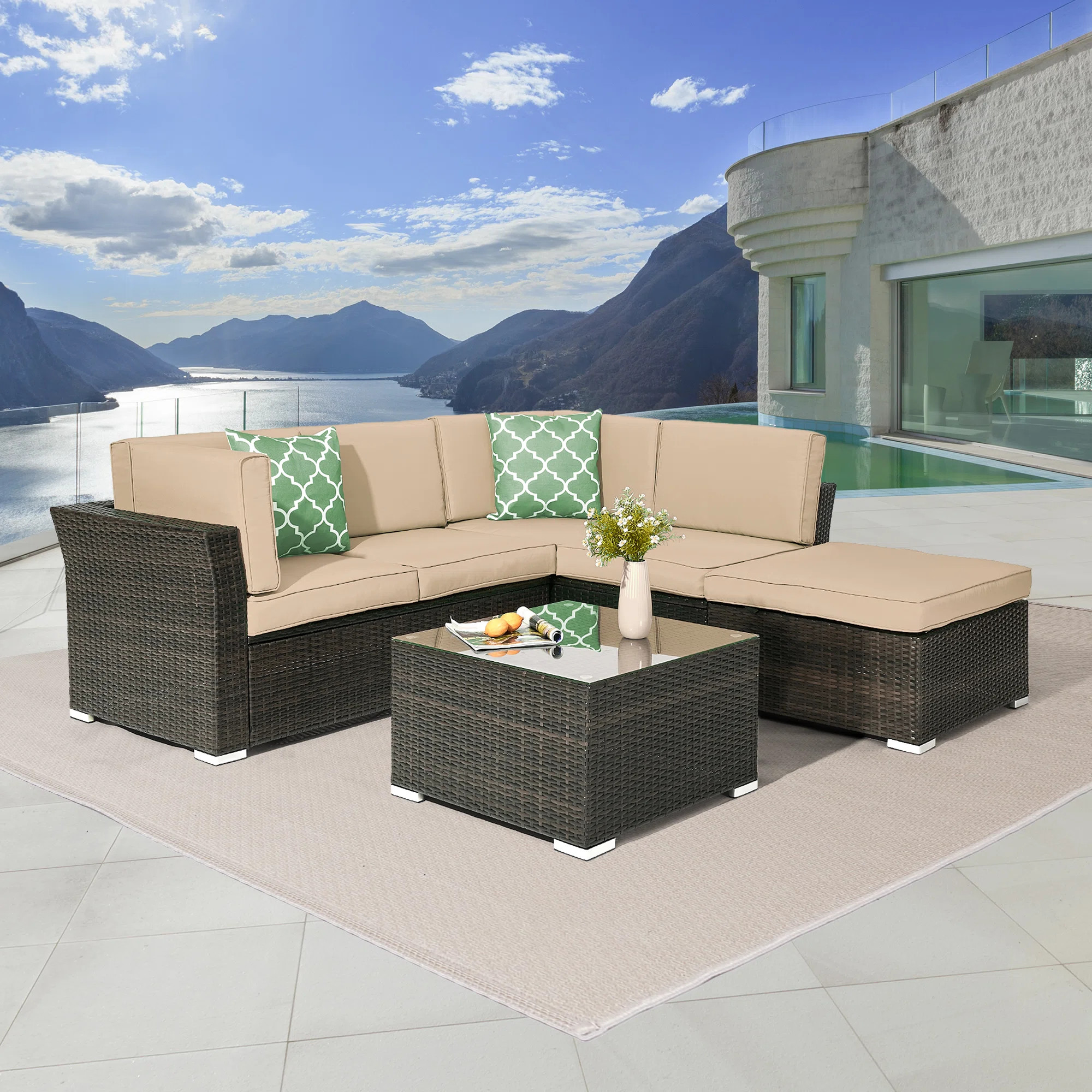 Elra 5 - Person Patio Conversation Set with Cushions | Wayfair North America