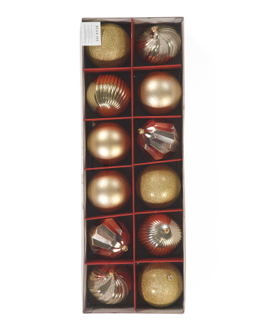 Set Of 12 6in Oversized Plastic Ornaments | TJ Maxx
