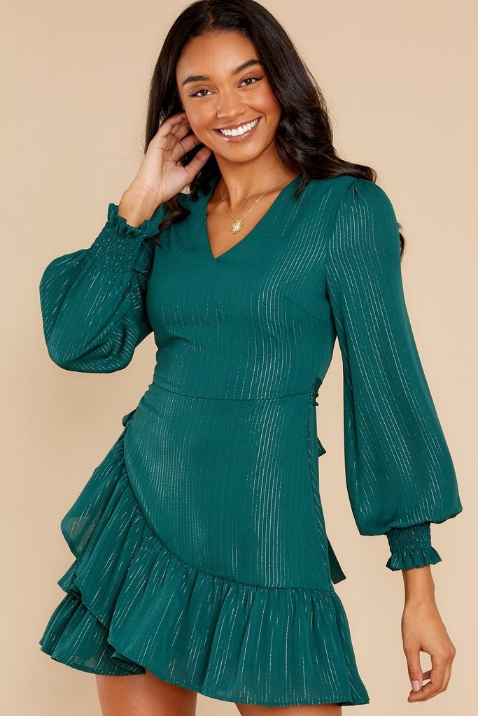 Poised Perfection Hunter Green Dress | Red Dress 