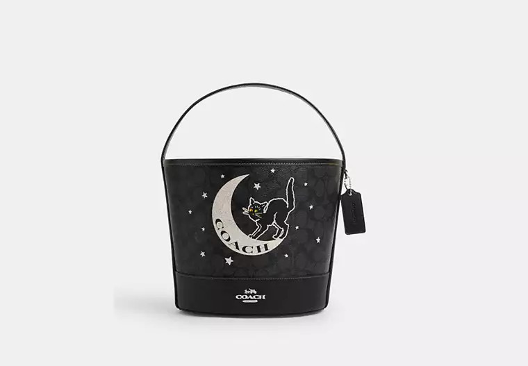 Trick Or Treat Bucket In Signature Canvas With Halloween Graphic | Coach Outlet US
