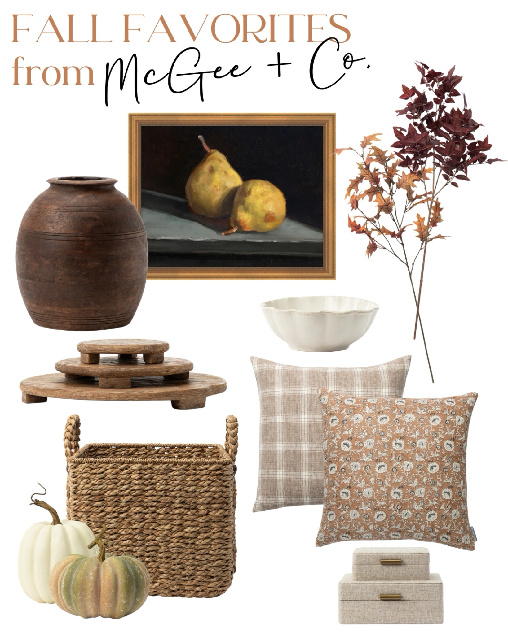 Gorgeous fall decor from McGee & Co!! Loving the floral pillows and the stems are so good!

Home decor, throw pillows, fall pillow, basket, faux pumpkin, rustic vase, faux stems 

#LTKSeasonal #LTKHome