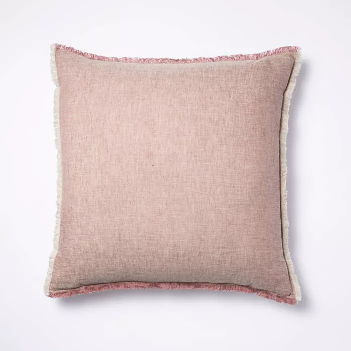 Linen Throw Pillow with Contrast Frayed Edges - Threshold™ designed with Studio McGee | Target