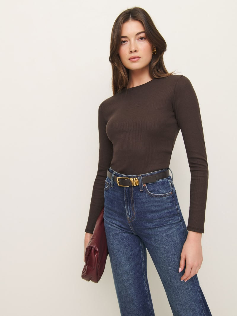 Davy Long Sleeve Crewneck Tee | Reformation (Global)