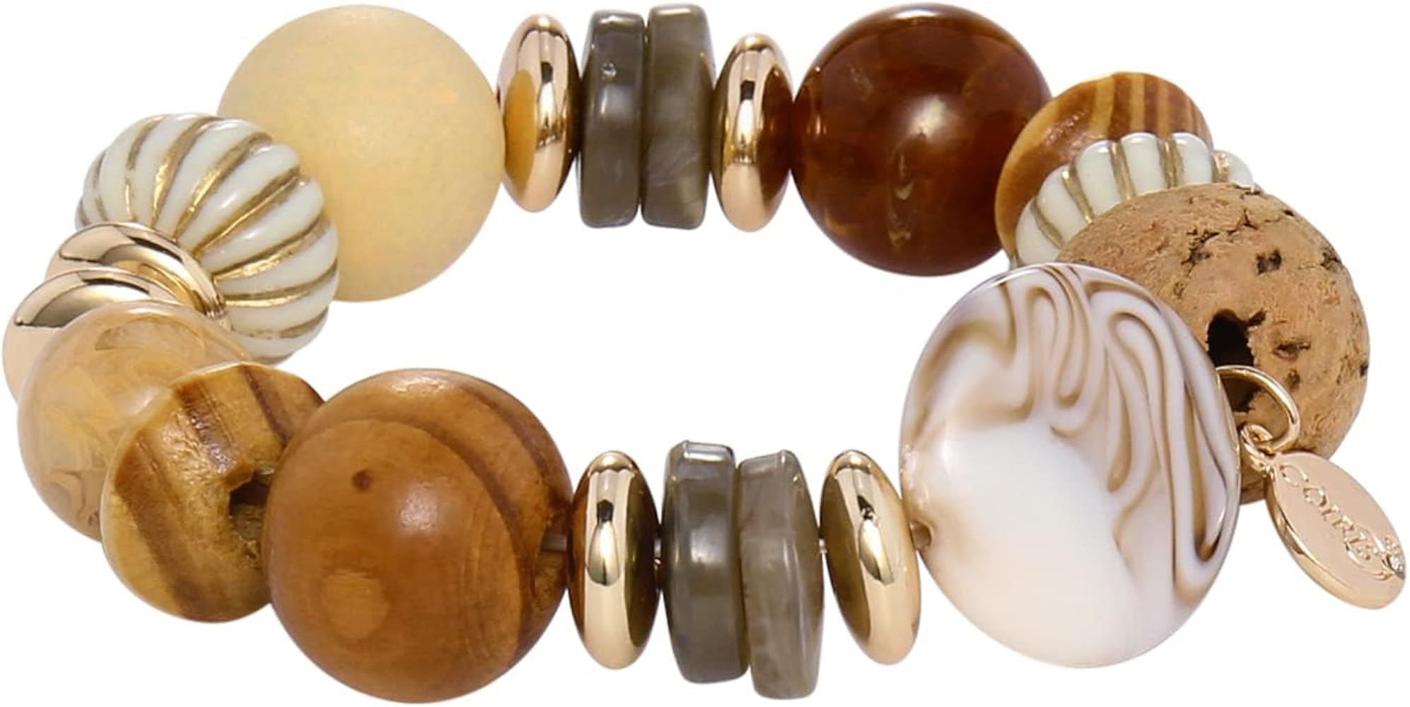Coiris Multi Beaded Statement Bracelet Wooden Acrylic Beads Stretch Chunky Beads Bracelet for Wom... | Amazon (US)