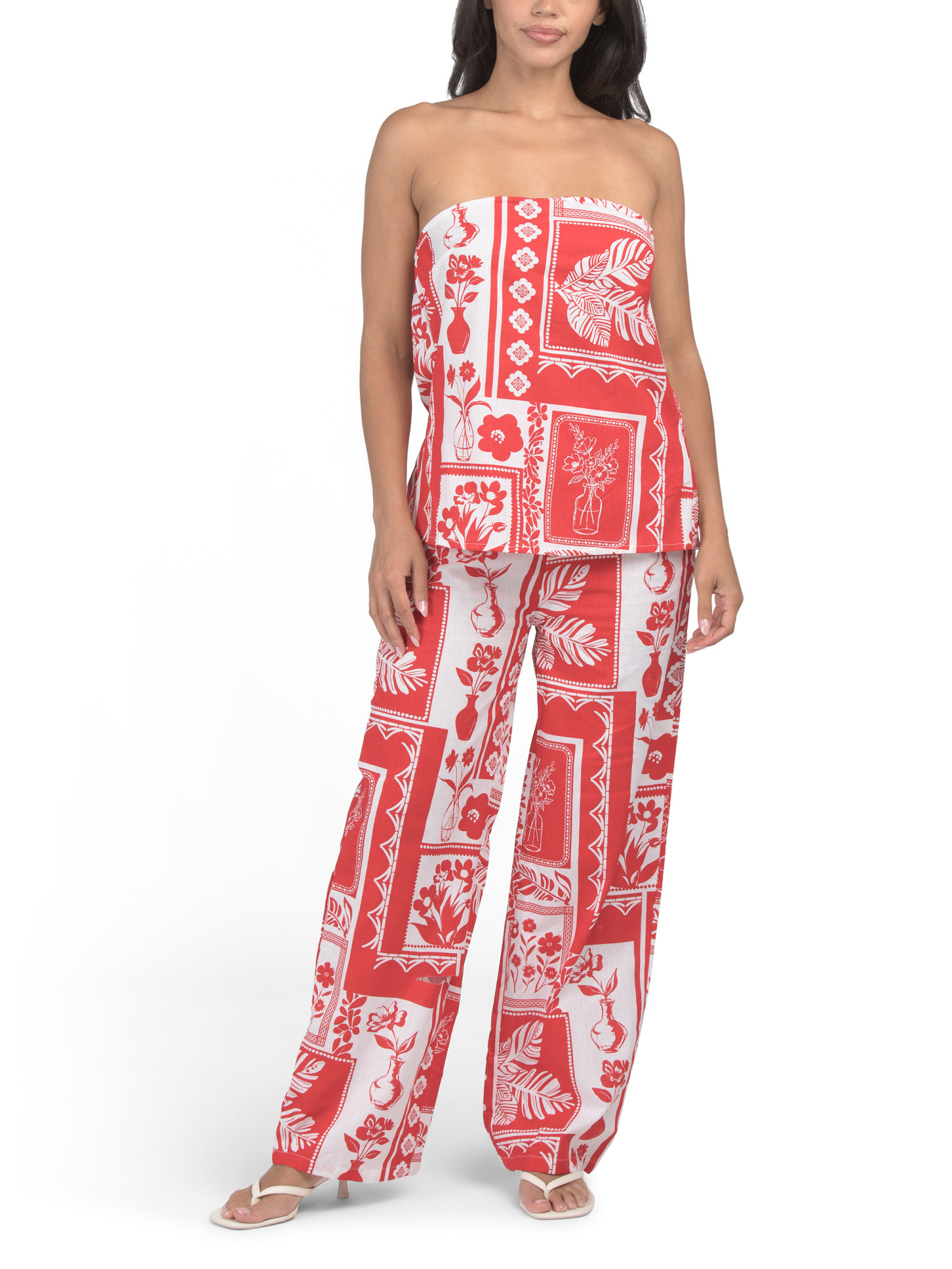 Printed Tube Top And Pants Set | TJ Maxx