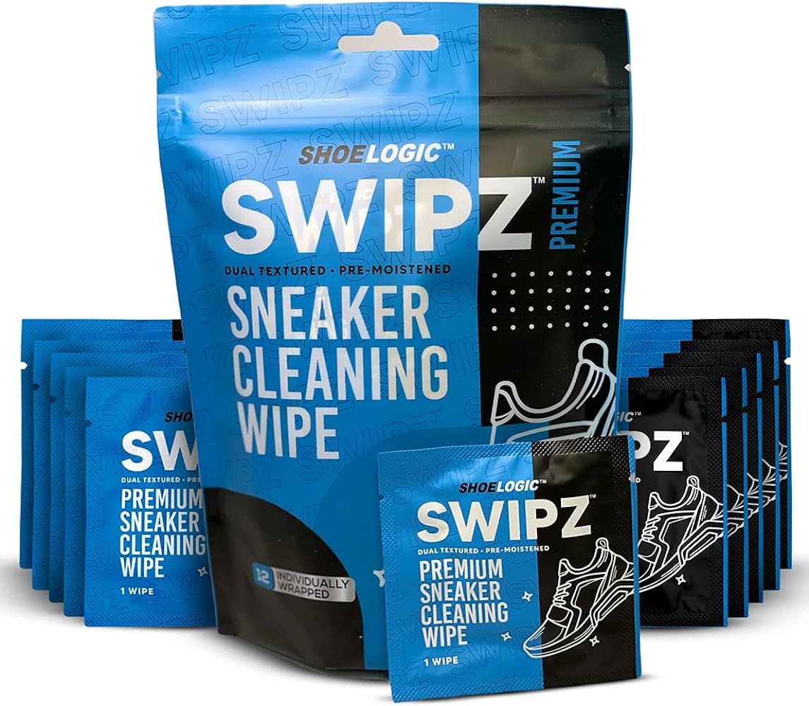 SWIPZ Sneaker Wipes, 12 Individually Wrapped Quick Care All Purpose Shoe Wipes for Cleaning Leath... | Amazon (US)