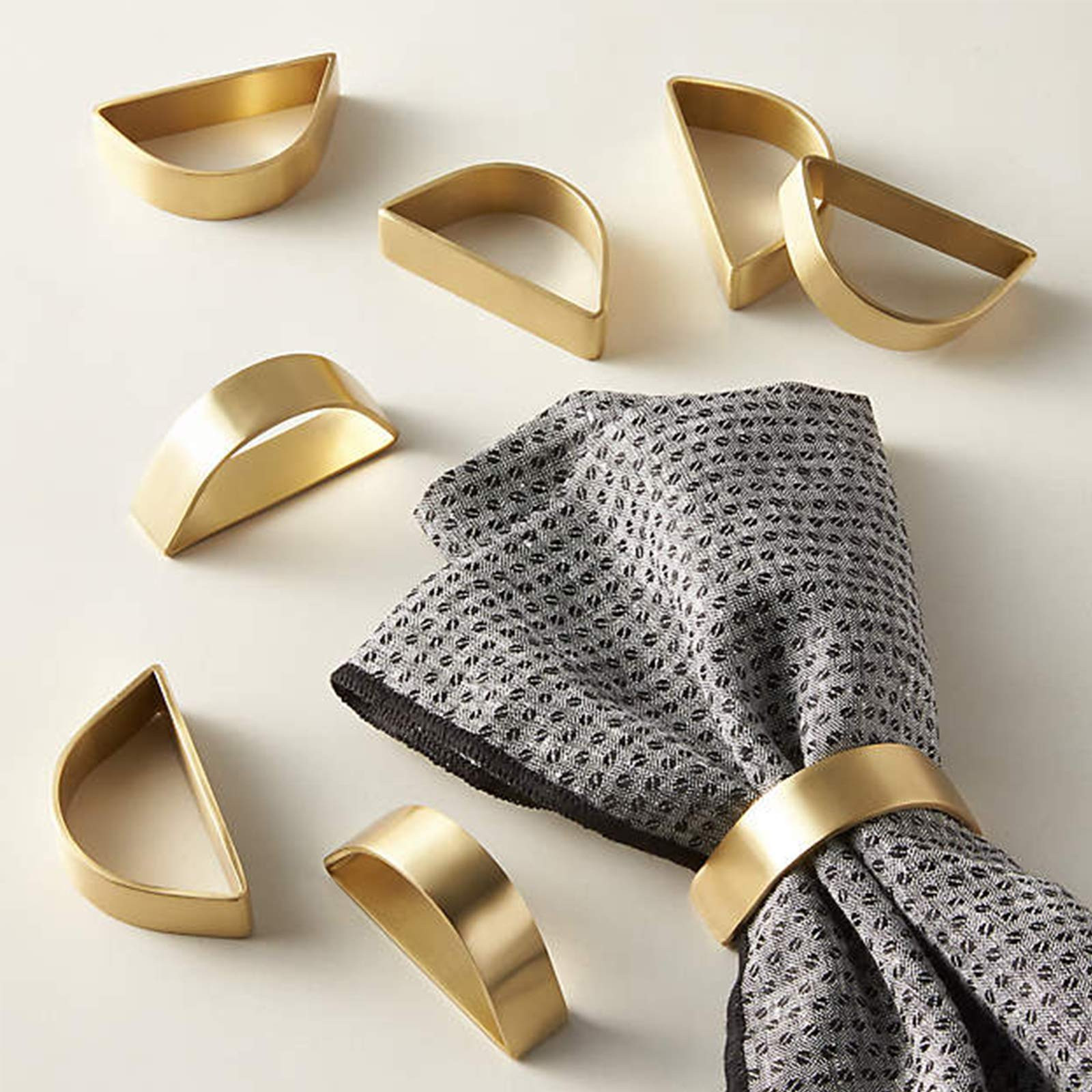 Matte Gold Napkin Rings Set of 8, Metallic Bronze Napkin Ring Holder Glossy Serviette Buckles for... | Amazon (US)