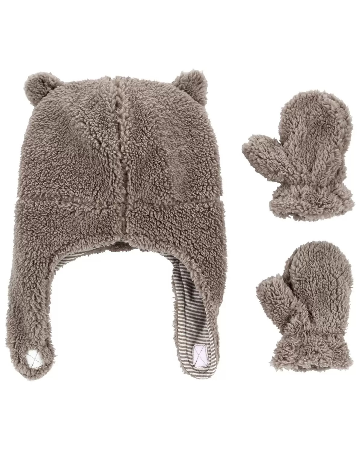 Tan Baby 2-Pack Sherpa Hat & Mittens Set | carters.com | Carter's