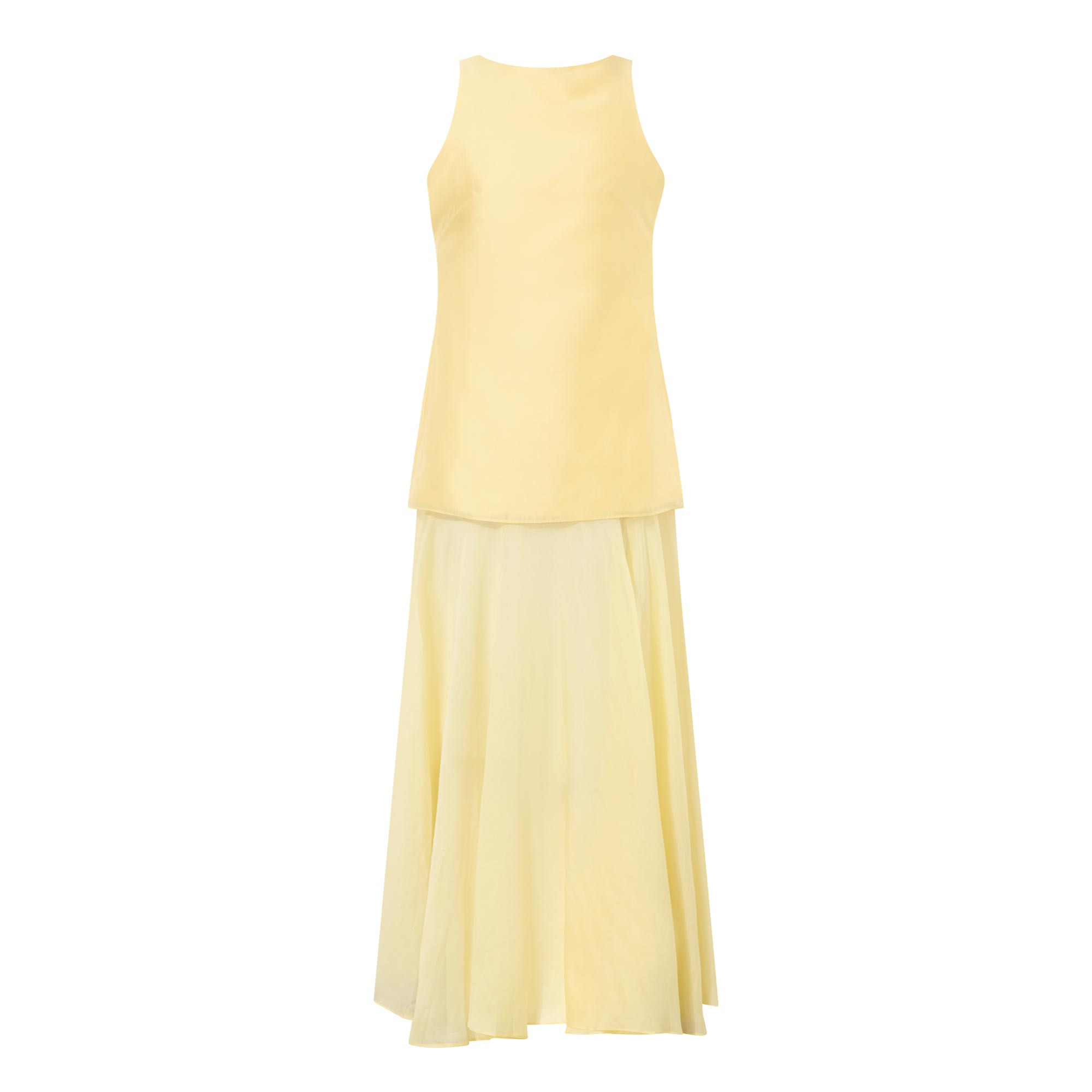 MARQUES ALMEIDA Double Layered Halter Dress - Yellow | Brown Thomas (IE)