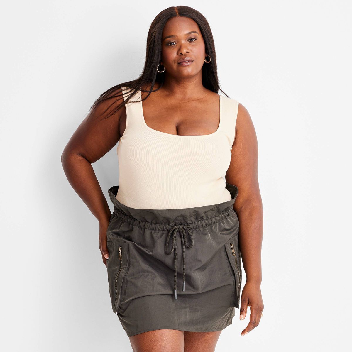 Women's Cut-Out Tank Bodysuit - Future Collective™ with Jenny K. Lopez Cream XXL | Target