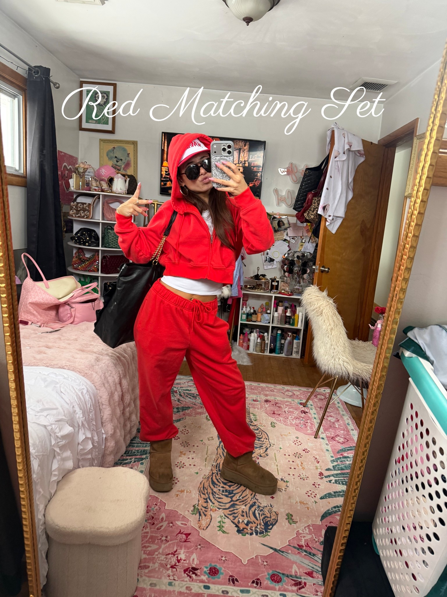 Red matching Athleta set 🫶🏼💌  pants aren’t online or I can’t find them but sweatshirt is! Wearing an xs/s! #matchingset #red #athleta 


#LTKdayinmylife #LTKValentine #LTKootd